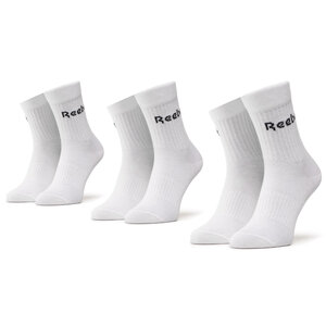 Set di 3 paia di calzini lunghi unisex Reebok - Act Core Mid Crew Sock 3P GH0332 White