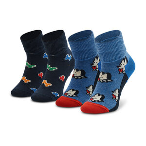 Image of 2er-Set hohe Kindersocken Happy Socks - KDDB19-6500 Dunkelblau