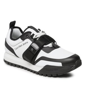 Sneakers Шерстяное полу пальто меланж calvin klein 44-46 размер - Toothy Runner Clip Hardware YM0YM00625 White/Black YBH