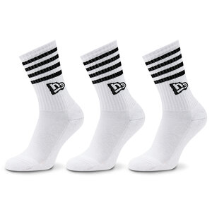 3 pairs of unisex high socks New era - Stripe Crew 13113626 White