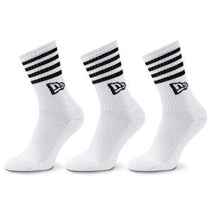 Set di 3 paia di calzini lunghi unisex New era - Stripe Crew 13113626 White