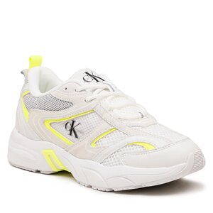 Sneakers Cizme si botine damă New Italia Shoes - Retro Tennis Su YW0YW00891 White/Safety Yellow 02V