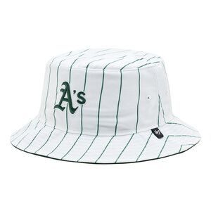 Image of Cap 47 Brand - MLB Oakland Athletics Pinstriped '47 BUCKET B-PINSD18PTF-DG Dark Green