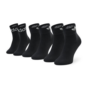 Set di 3 paia di calzini lunghi unisex adidas - Fold Cuff Crew H32386 Black/White