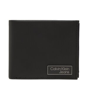 Portafoglio grande da uomo Calvin Klein Jeans - Logo Plaque Bifold Extra K50K510131 BDS