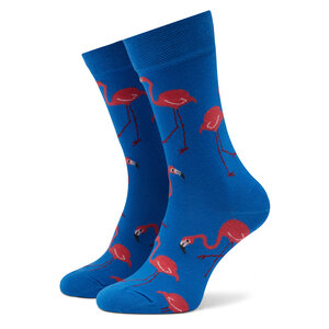 Image of Hohe Unisex-Socken Funny Socks - Flamingos SM1/02 Blau