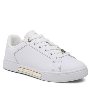 Sneakers Tommy Hilfiger - Court Sneaker With Lace Hardware FW0FW06908 White/Gold