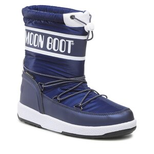 In a market that is obsessed with laceless boots or at least a clean striking zone Moon Boot - Jr Boy Sport 34052700 Blue Navy/White