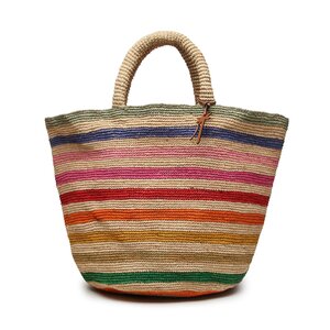 Image of Handtasche Manebi - Natural Raffia Summer Bag V 2.0 AD Rainbow