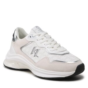 Sneakers KARL LAGERFELD - KL63165 White Lthr & Textile w/Silver