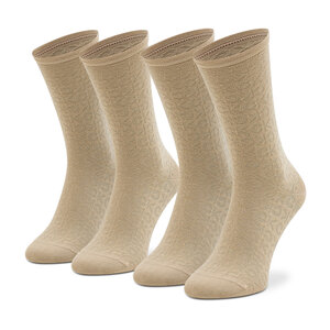 Image of 2er-Set hohe Damensocken Calvin Klein - 701218937 Beige 002