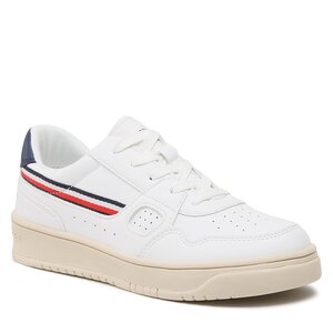 Tommy Jeans Graphic Zip Through Βρεφικό Σετ Φόρμας - Stripes Low Cut Lace-Up Sneaker T3X9-32848-1355 S White 100