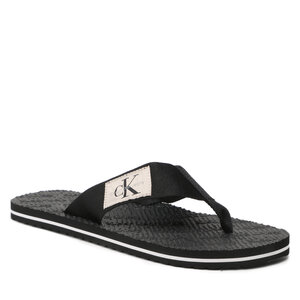 Image of Zehentrenner Calvin Klein Jeans - Flip Flop Webbing YM0YM00732 Black/Bright White BEH
