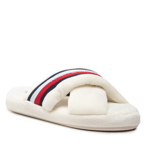 Pantofole Tommy Hilfiger - Comfy Home Slippers With Straps FW0FW06888 Ecru YBL