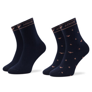Set di 2 paia di calzini lunghi da donna Emporio Armani - 292302 2F225 00135 Marine