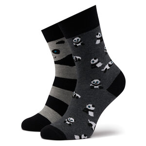 Calzini lunghi unisex Funny Socks - Panda SM1/35 Grigio