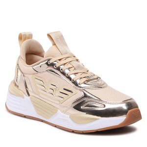 Sneakers Emporio Armani T-shirt coupe slim avec logo aigle sur le devant Blanc - X8X070 XK298 00194 Gold