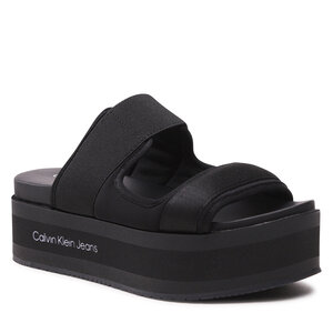 Image of Pantoletten Calvin Klein Jeans - Flatporm Sandal Webb YW0YW01074 Black/Lavender Aura BEH