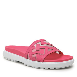 Image of Pantoletten Tommy Hilfiger - Th Elevated Flat Sandal FW0FW07407 Bright Cerise Pink T1K