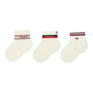 Image of 3er-Set hohe Kindersocken Tommy Hilfiger - 701222674 Marshmallow/Tommy Original 001