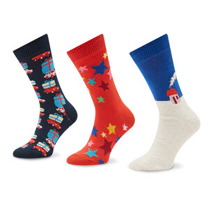 Set di 3 paia di calzini lunghi da bambini Happy Socks - XKHDY08-0200 Multicolore