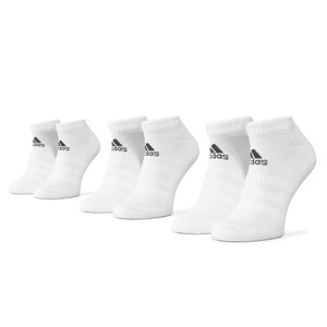 Set di 3 paia di calzini corti unisex adidas salary - Cush Low 3Pp DZ9384 White/White/White