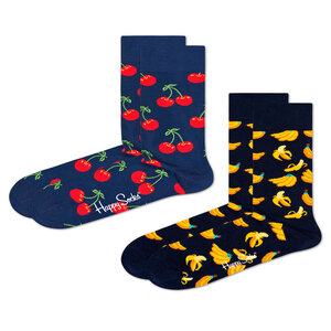 Set di 2 paia di calzini lunghi unisex Happy Socks - CHE02-6050 Blu scuro