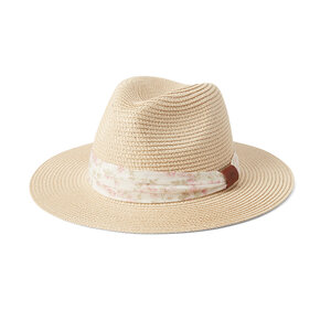 Image of Hut Lauren Ralph Lauren - Cnv Lthr Hat 454914467001 Natural/Pink Flowers
