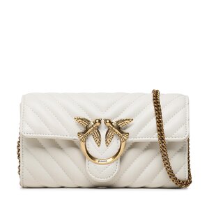Borsetta Pinko - Love Mini Icon Wallet C PE 23 PLTT 100062 A0GK Bianco Seta/Antique Gold Z14Q