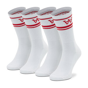 2 Pairs of Unisex High Socks WOOD WOOD - Con 10009201-9517 White/Red 0029