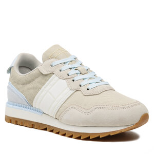 Image of Sneakers Tommy Jeans - Tjw Retro Runner EN0EN02214 Bleached Stone/Shimmering Blue AEV