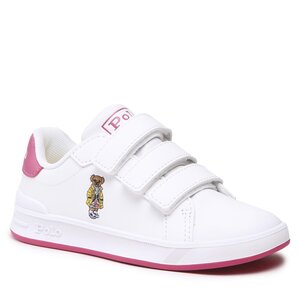 Sneakers Polo Ralph Lauren - Heritage Court Ii Bear Ez RF104108 White Smooth/Baja Pink/Yellow w/ Watch Hill Bear