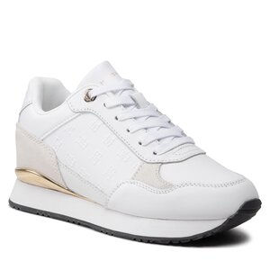 Sneakers Tommy Hilfiger - Metallic Monogram Emboss Sneaker FW0FW06784 White/Gold 0K6