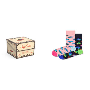 Image of 2er-Set hohe Unisex-Socken Happy Socks - XJMR02-1300 Bunt