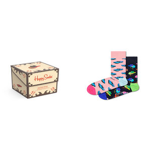 Set di 2 paia di calzini lunghi unisex Happy Socks - XJMR02-1300 Multicolore