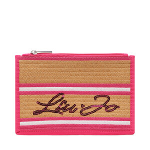 Pochette per cosmetici Liu Jo - Pouch Paglia Motivo VA3171 T0300 Naturale/Fuxia 09U22