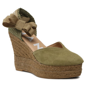 Image of Espadrilles Manebi - Shaped Wedge Espadrilles R 2.1 WH Kaki Green On Tone