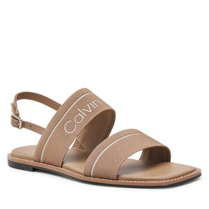 Sandali Calvin Klein - Squared Flat Sandal He HW0HW01496 Safari Canvas RBC