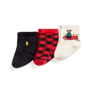 

Набір 3 пар високих дитячих шкарпетокPolo Ralph Lauren, Бежевий;чорний;червоний