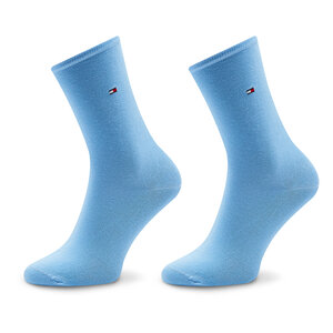 Set di 2 paia di calzini lunghi da donna Tommy Hilfiger - 371221 Light Blue/White 092