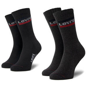 2 Pairs of Unisex High Socks LEVI'S - 37157-0153 Mid Grey/Black