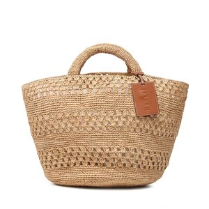 Image of Handtasche Manebi - Natural Raffia Panier Weaving V 2.2 AZ Tan