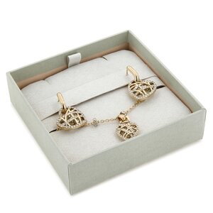 Set bracciale e orecchini Guess - Heart Cage JUBS03 190JW YG