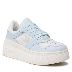 Image of Sneakers Tommy Jeans - Tjw Retro Basket Flatform Mix EN0EN02208 Shimmering Blue/Ecru CYO