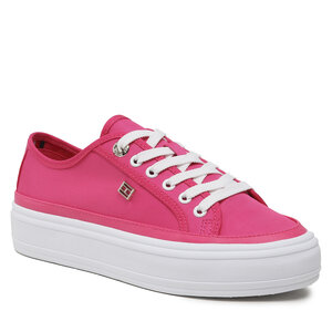 Image of Sneakers aus Stoff Tommy Hilfiger - Essential Vulc Canvas Sneaker FW0FW07459 Bright Cerise Pink T1K