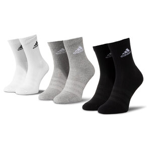 Image of 3er-Set hohe Unisex-Socken adidas - Cush Crw 3Pp DZ9355 Mgreyh/Mgreyh/Black