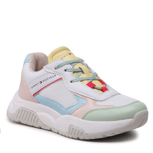 Tommy 56D Hilfiger Iconic Elba - Low Cut Lace-Up Sneaker T3A9-32740-1470 S White/Multicolor