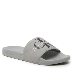 Image of Pantoletten Calvin Klein Jeans - Slide Monogram Co YM0YM00061 Formal Grey PRJ