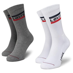 2 Pairs of Unisex High Socks LEVI'S - 37157-0151 White/Grey