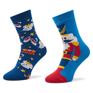 Image of Hohe Kindersocken Zooksy - Mixtury Bajkowe Dunkelblau